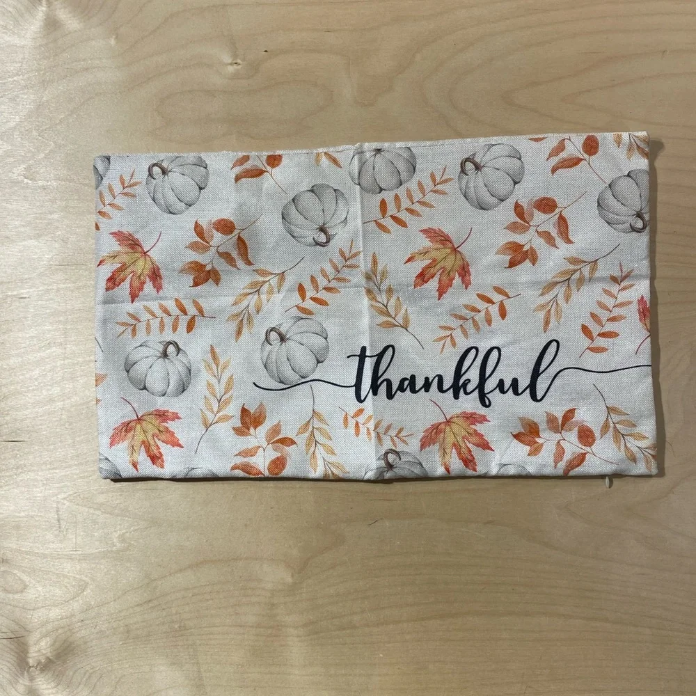 Thankful Autumn Themed Pillow Cover (FC)